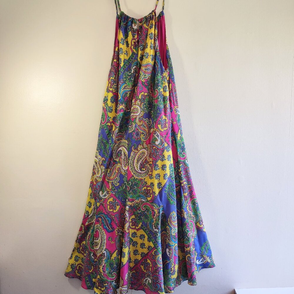 Lauren Ralph Lauren Multicolor Paisley Maxi Dress in Yellow, Pink, Blue, Green